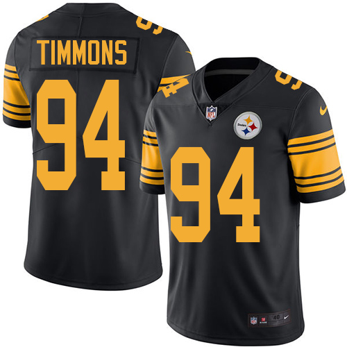 Men's Elite Lawrence Timmons Nike Jersey Black - #94 Rush NFL Pittsburgh Steelers